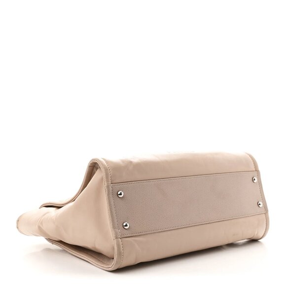 Chanel Glazed Calfskin Small Deauville Tote Light Pink Shopper Shoulder Bag - Picture 6 of 10